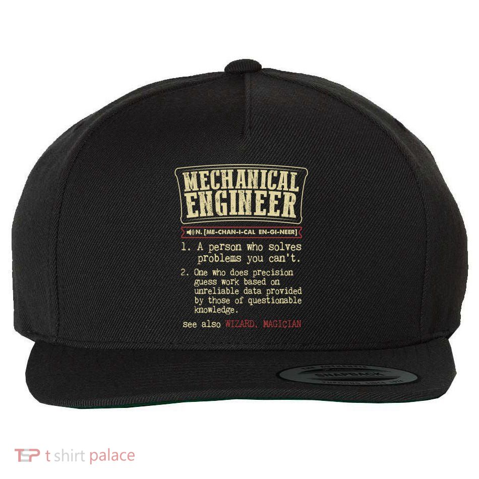 Mechanical Engineer Gift Funny Dictionary Definition Gift Wool Snapback Cap