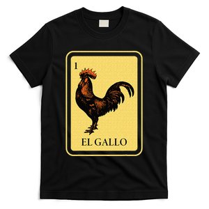 Mexican El Gallo Bingo Card Game Traditional Rooster T-Shirt