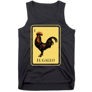 Mexican El Gallo Bingo Card Game Traditional Rooster Tank Top