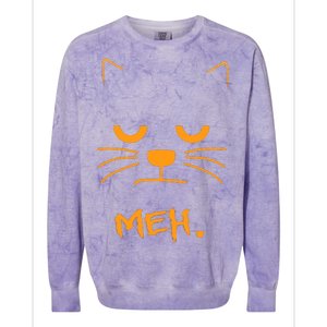 Meh. Angry Cat Colorblast Crewneck Sweatshirt