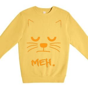 Meh. Angry Cat Premium Crewneck Sweatshirt