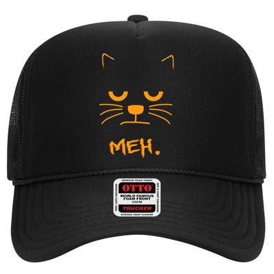 Meh. Angry Cat High Crown Mesh Back Trucker Hat