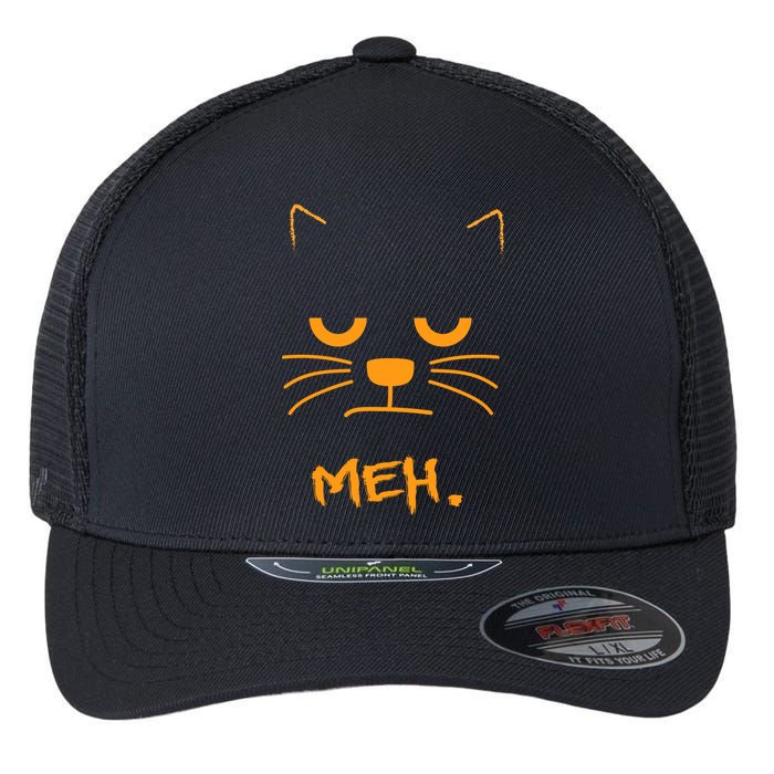 Meh. Angry Cat Flexfit Unipanel Trucker Cap