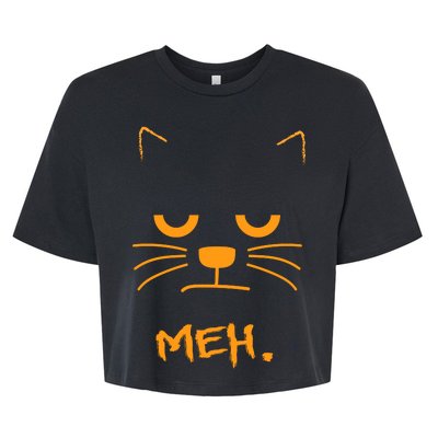 Meh. Angry Cat Bella+Canvas Jersey Crop Tee