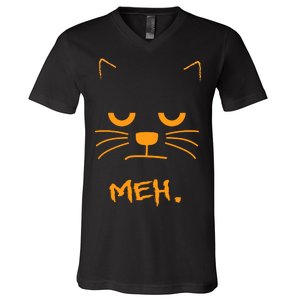 Meh. Angry Cat V-Neck T-Shirt