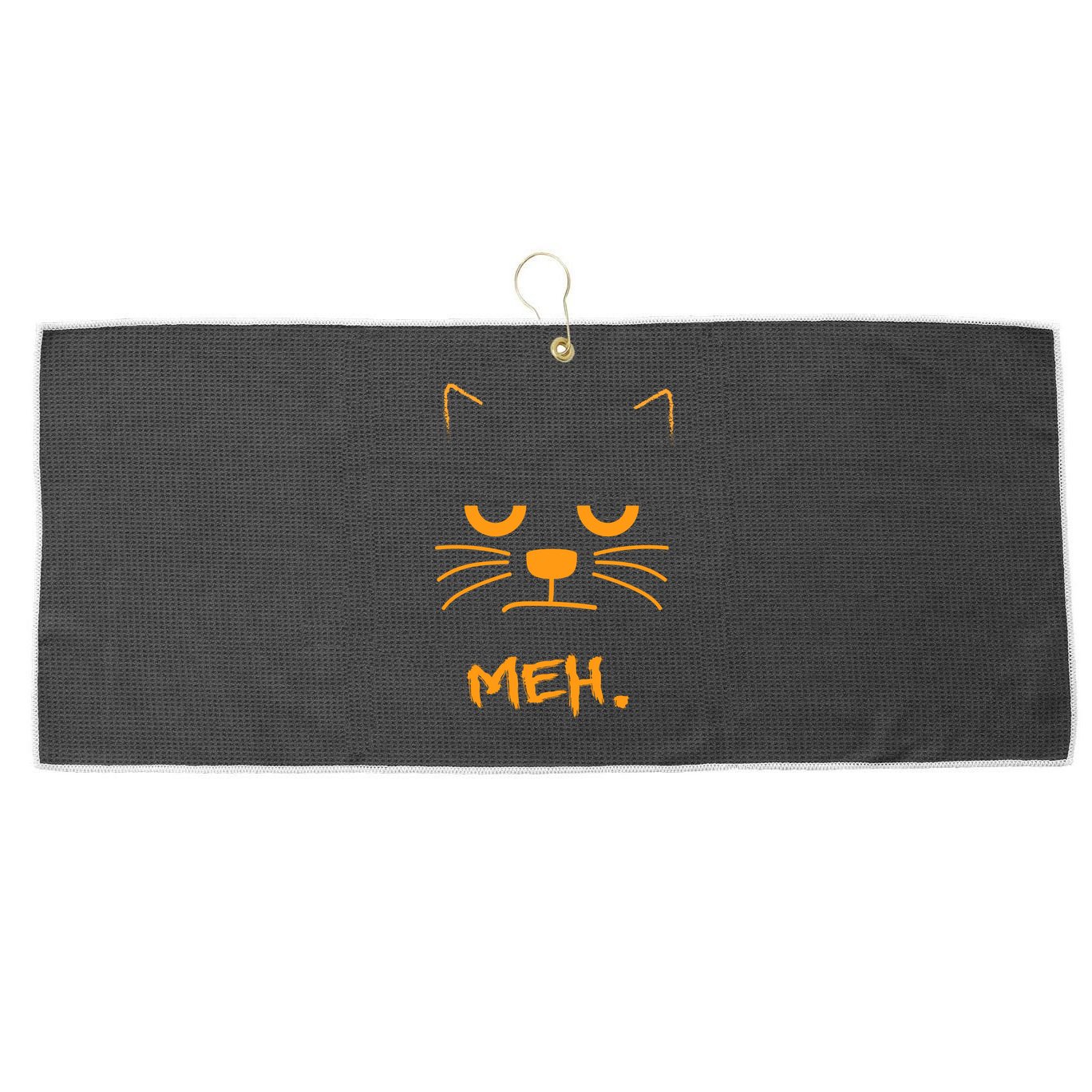 Meh. Angry Cat Large Microfiber Waffle Golf Towel