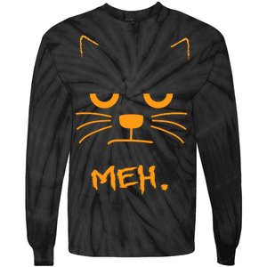 Meh. Angry Cat Tie-Dye Long Sleeve Shirt