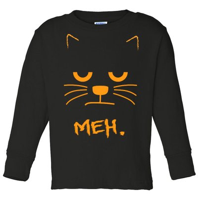 Meh. Angry Cat Toddler Long Sleeve Shirt