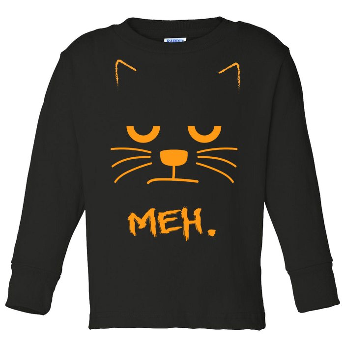 Meh. Angry Cat Toddler Long Sleeve Shirt