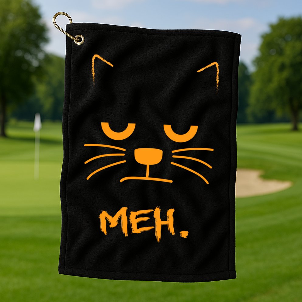 Meh. Angry Cat Golf Towel