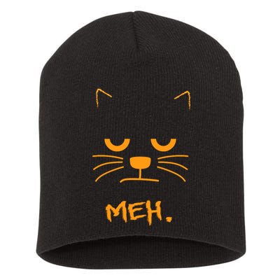 Meh. Angry Cat Short Acrylic Beanie