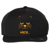 Meh. Angry Cat Wool Snapback Cap