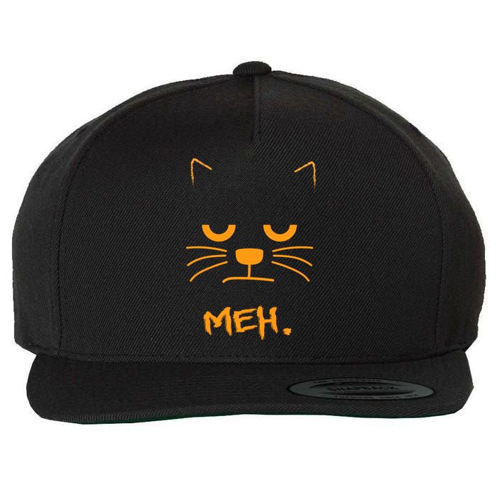 Meh. Angry Cat Wool Snapback Cap