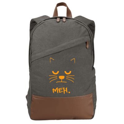 Meh. Angry Cat Cotton Canvas Backpack