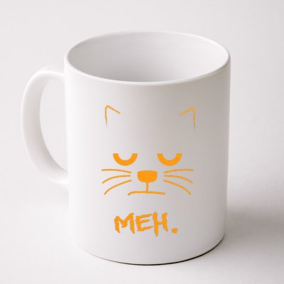 Meh. Angry Cat Coffee Mug