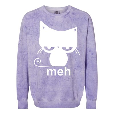 Meh Cat Funny Meme Colorblast Crewneck Sweatshirt