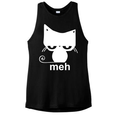 Meh Cat Funny Meme Ladies PosiCharge Tri-Blend Wicking Tank