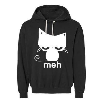 Meh Cat Funny Meme Garment-Dyed Fleece Hoodie