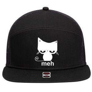 Meh Cat Funny Meme 7 Panel Mesh Trucker Snapback Hat