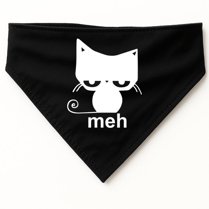 Meh Cat Funny Meme USA-Made Doggie Bandana