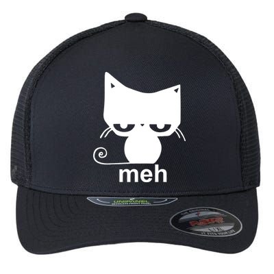 Meh Cat Funny Meme Flexfit Unipanel Trucker Cap