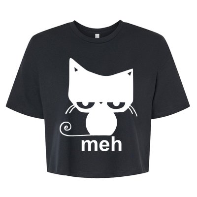 Meh Cat Funny Meme Bella+Canvas Jersey Crop Tee