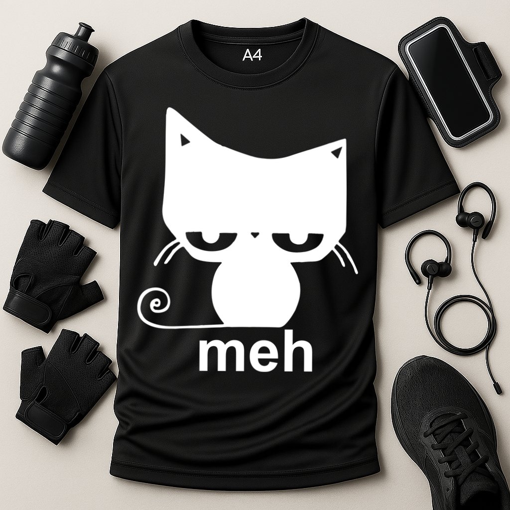 Meh Cat Funny Meme Performance Shirt