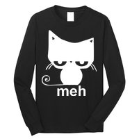 Meh Cat Funny Meme Long Sleeve Shirt