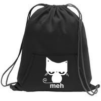 Meh Cat Funny Meme Sweatshirt Cinch Pack Bag