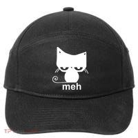 Meh Cat Funny Meme 7-Panel Snapback Hat