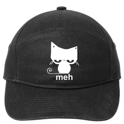 Meh Cat Funny Meme 7-Panel Snapback Hat