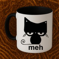 Meh Cat Funny Meme Mug