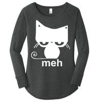 Meh Cat Funny Meme Women's Perfect Tri Tunic Long Sleeve Shirt