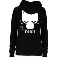 Meh Cat Funny Meme Womens Funnel Neck Pullover Hood