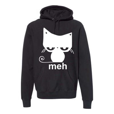 Meh Cat Funny Meme Premium Hoodie