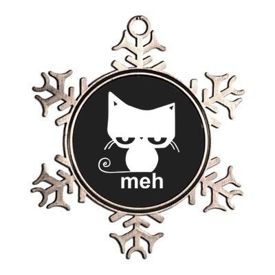 Meh Cat Funny Meme Metallic Star Ornament