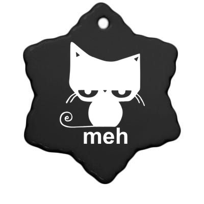 Meh Cat Funny Meme Ceramic Star Ornament