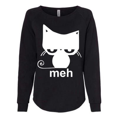 Meh Cat Funny Meme Womens California Wash Sweatshirt