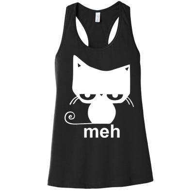 Meh Cat Funny Meme Women's Racerback Tank