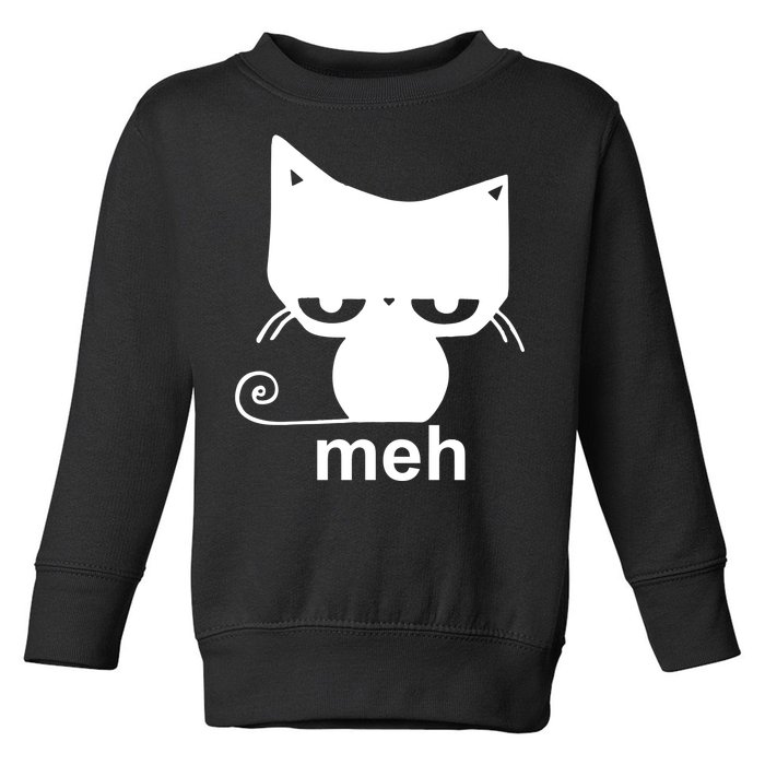 Meh Cat Funny Meme Toddler Sweatshirt