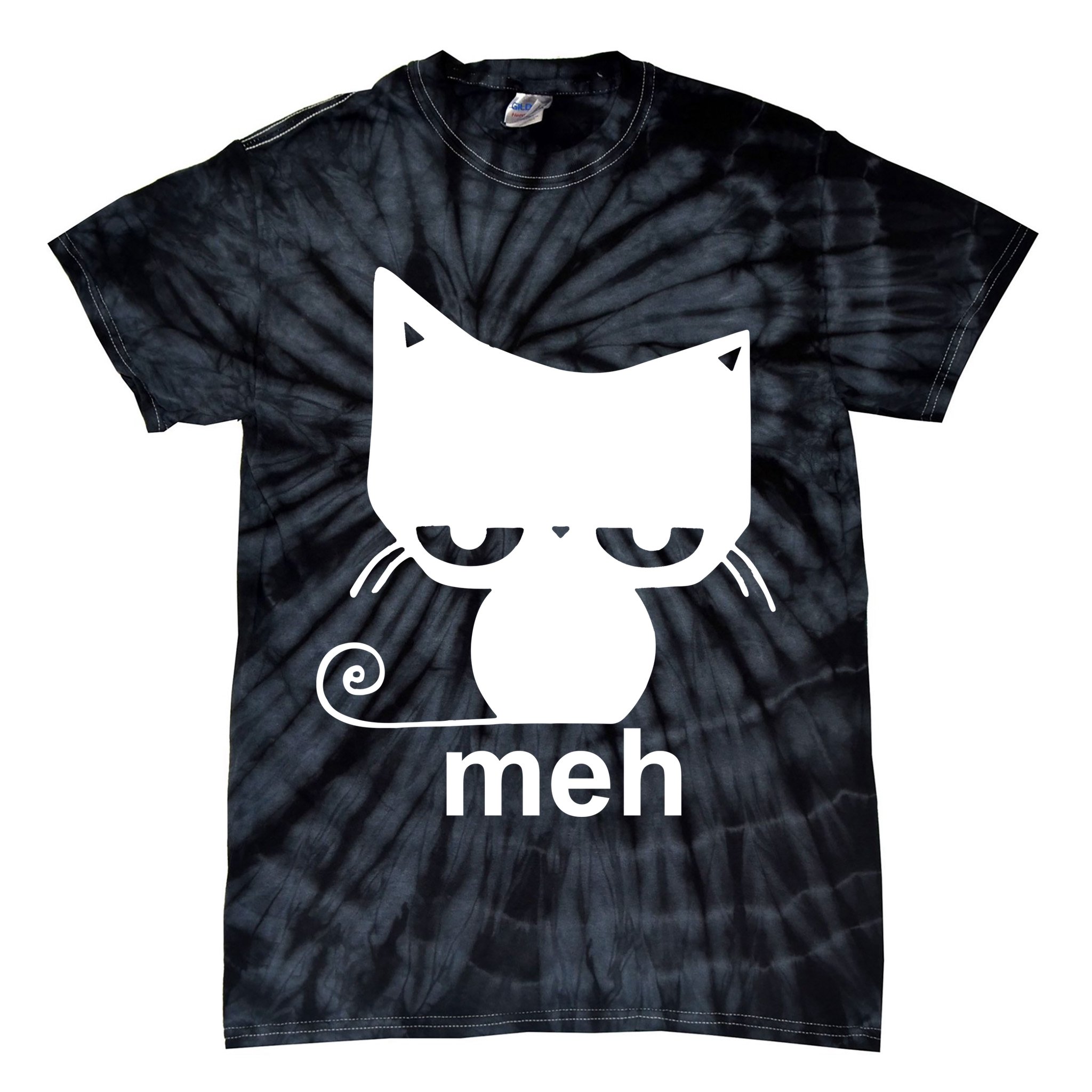 Meh Cat Funny Meme Tie-Dye T-Shirt