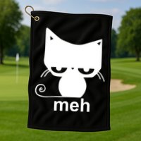 Meh Cat Funny Meme Golf Towel