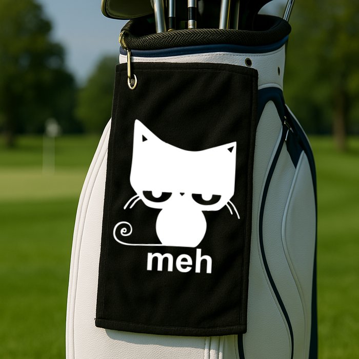Meh Cat Funny Meme Golf Towel