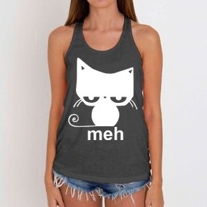 Meh Cat Funny Meme Women's Knotted Racerback Tank