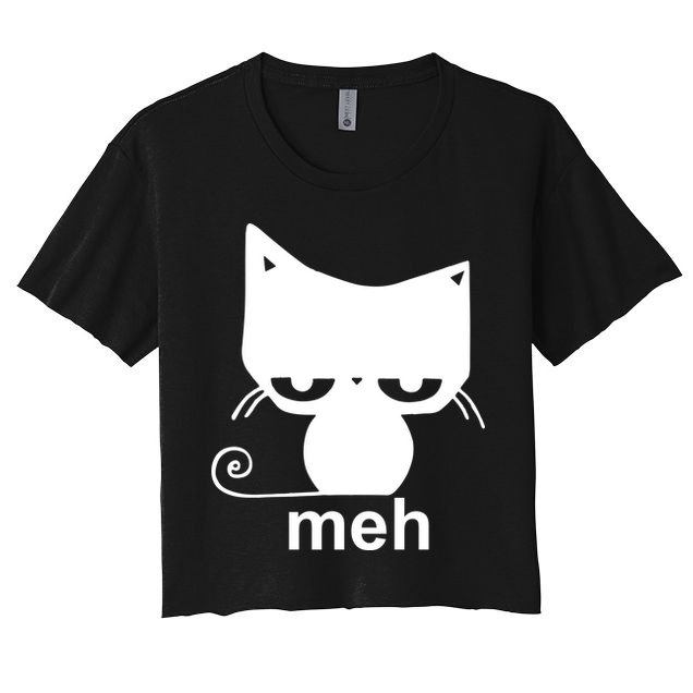 Meh Cat Funny Meme Crop Top