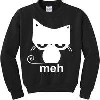 Meh Cat Funny Meme Kids Sweatshirt