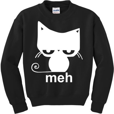 Meh Cat Funny Meme Kids Sweatshirt