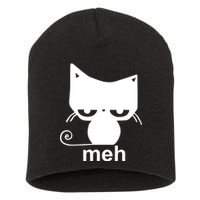 Meh Cat Funny Meme Short Acrylic Beanie