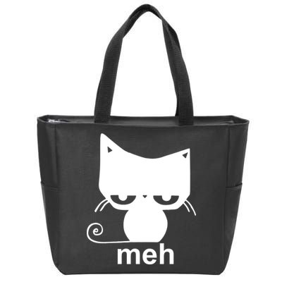 Meh Cat Funny Meme Zip Tote Bag