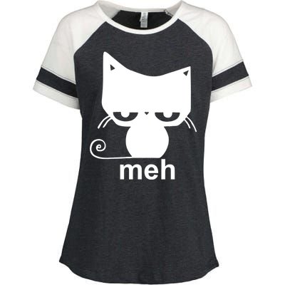 Meh Cat Funny Meme Enza Ladies Jersey Colorblock Tee